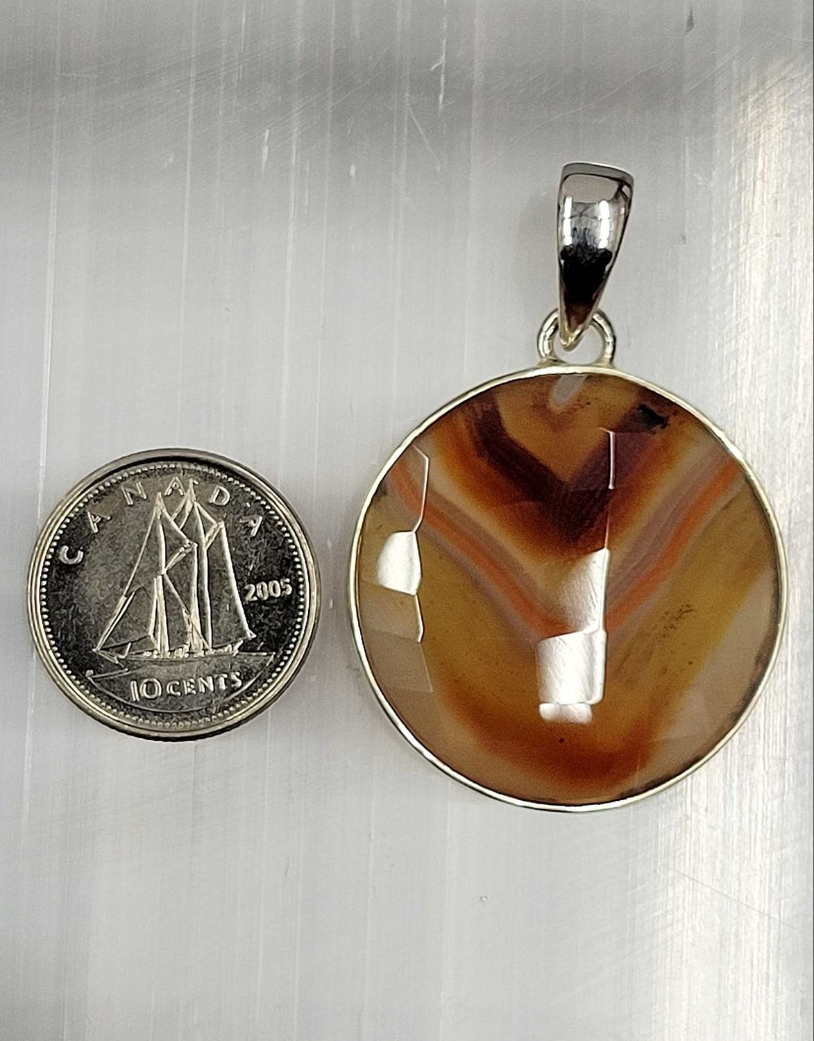 Botswana Agate Pendant C Sterling Silver