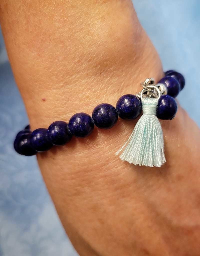 Lapis Lazuli Bracelet With Tassle 8mm