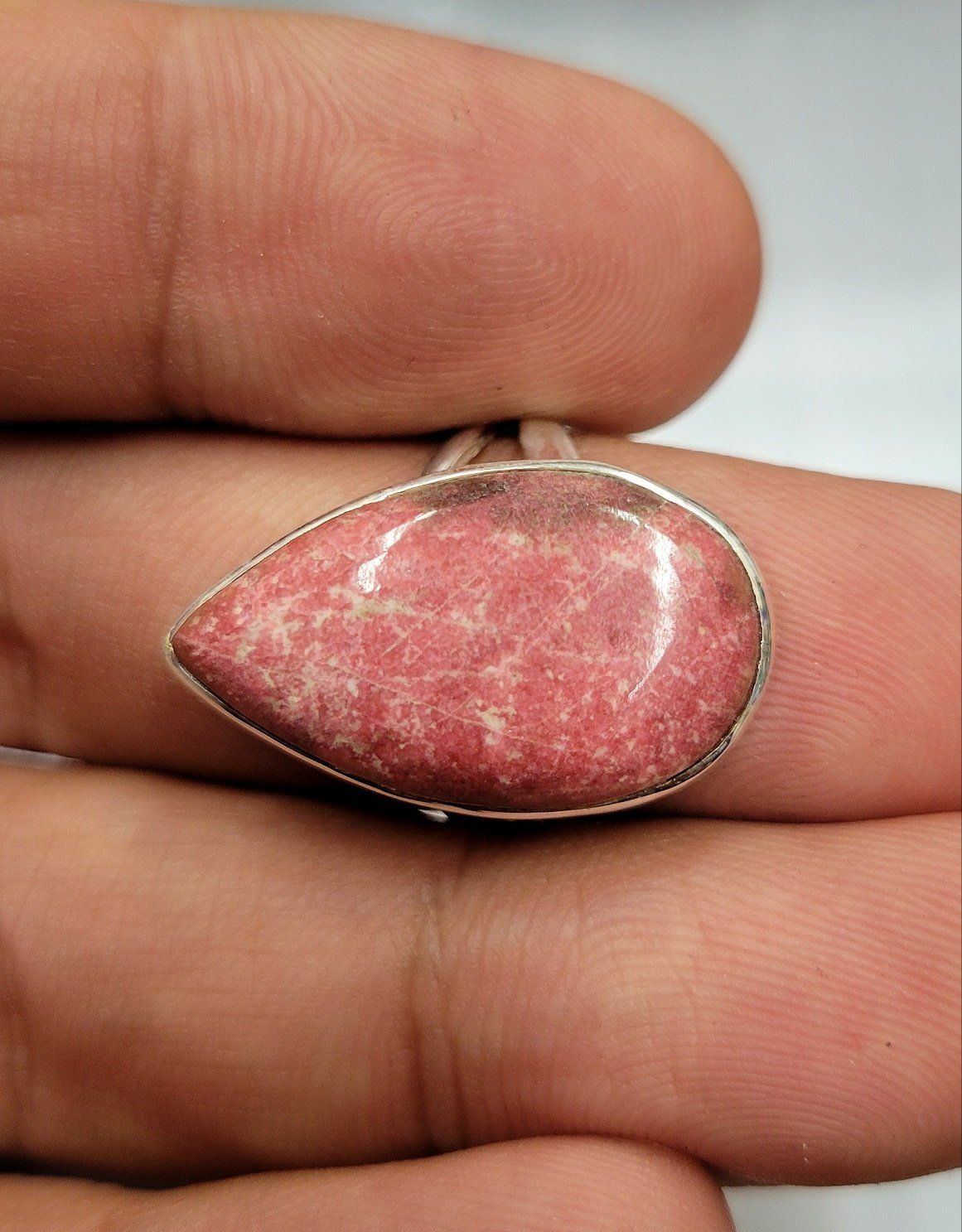 Thulite Ring A - Size 8 Sterling Silver