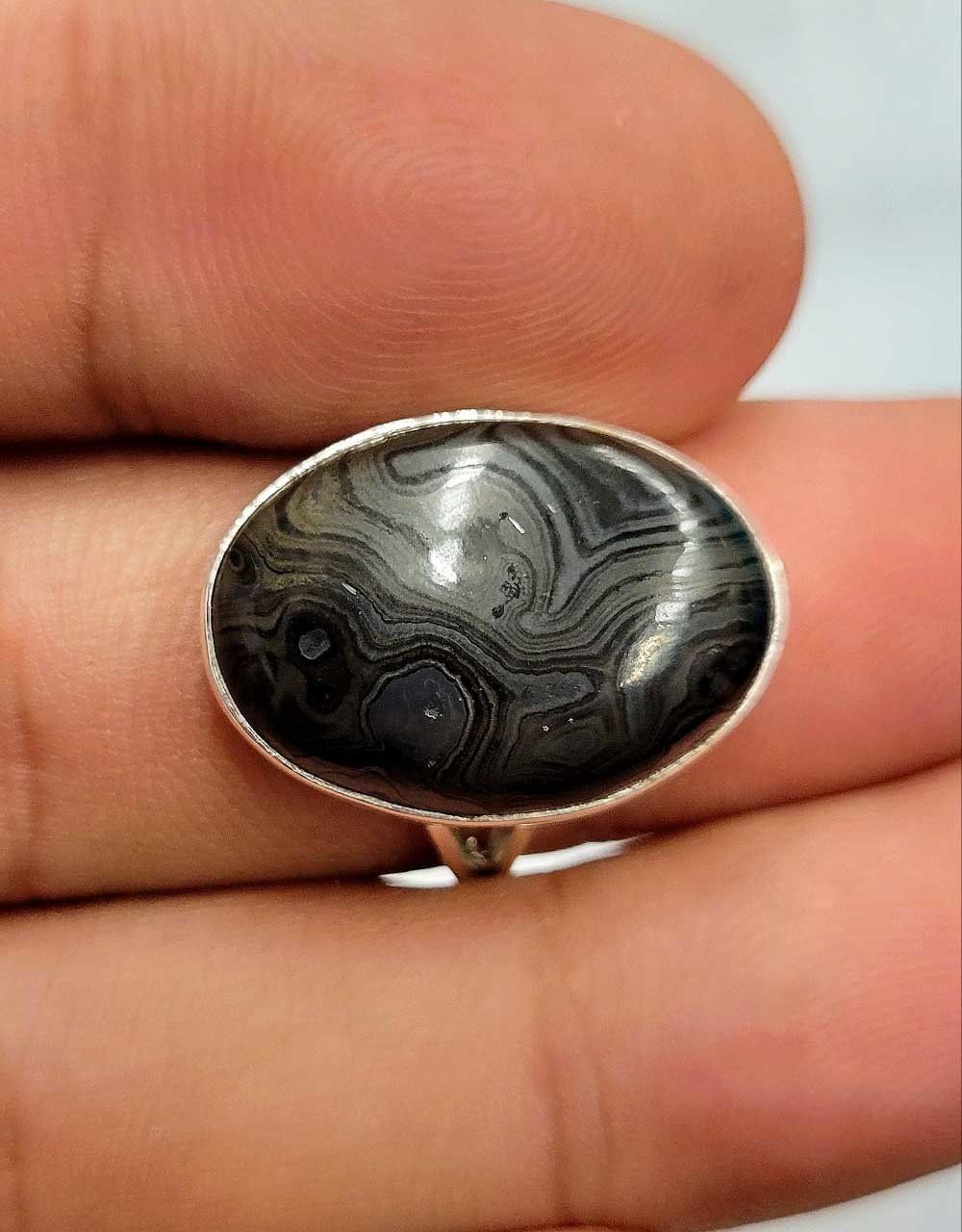 Psilomelane Ring- Size 8 Sterling Silver