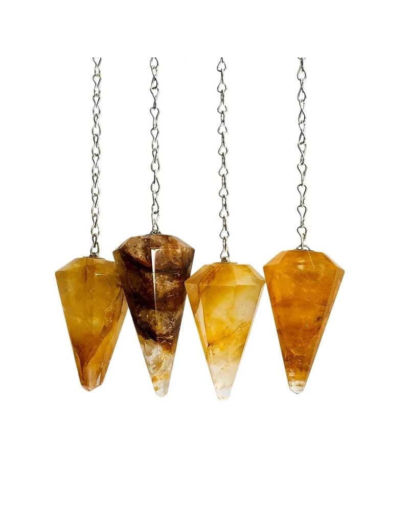 Golden Healer Faceted Pendulum