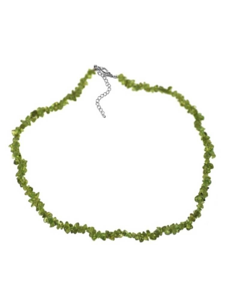 Peridot 18&quot; Chip Necklace w Clasp