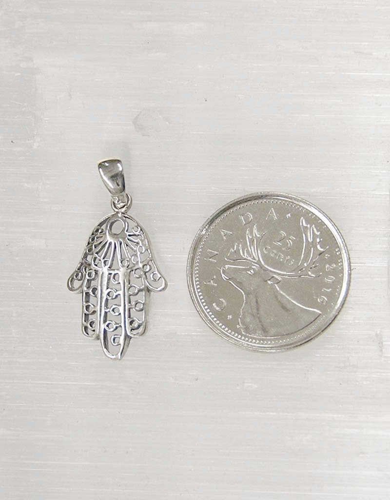 Fatima Hand  / Hamsa Pendant - Sterling Silver