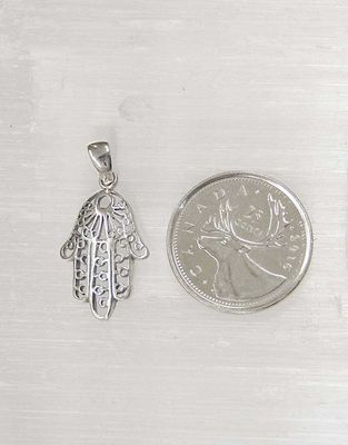 Fatima Hand  / Hamsa Pendant - Sterling Silver