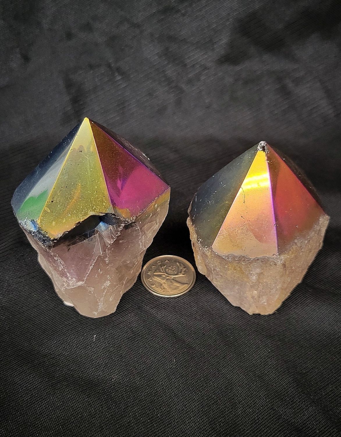 Rainbow Titanium Aura Quartz Point / Generator