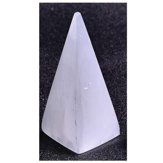 Selenite Tall Pyramid 2.5&quot; x 5.5&quot;H