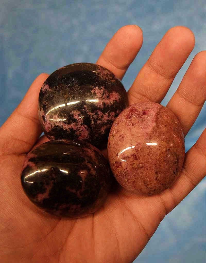 Rhodonite Palm Stone $23