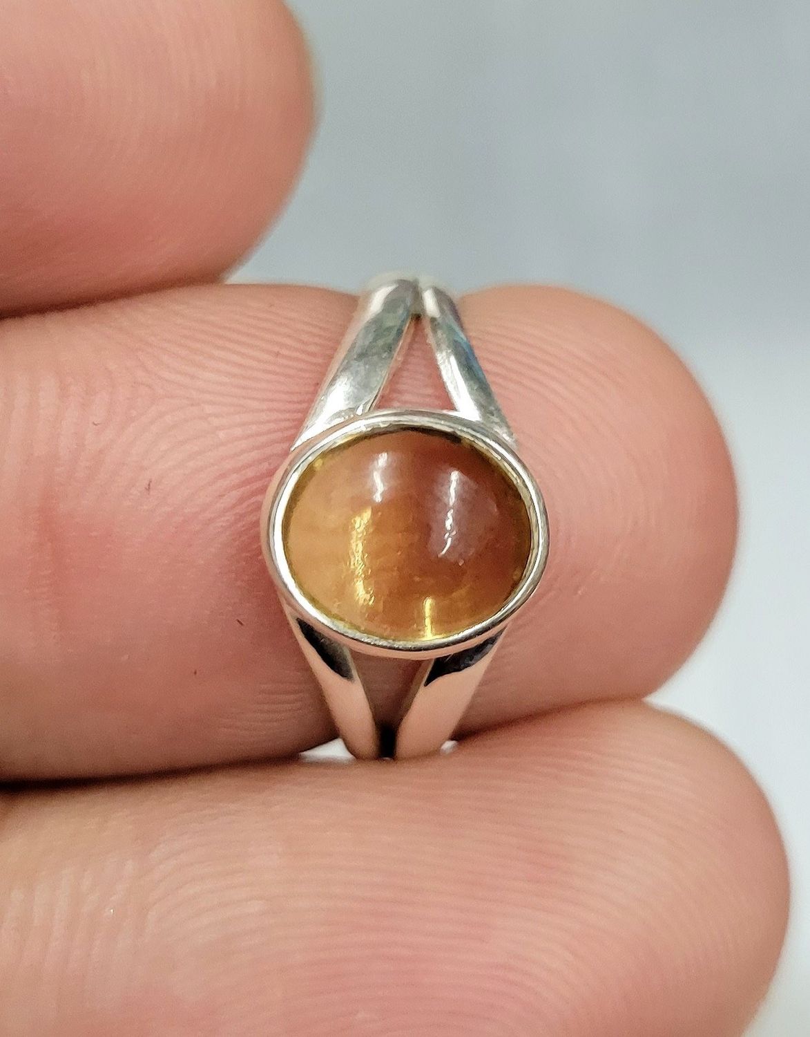 Citrine Ring C - Size 6 Sterling Silver