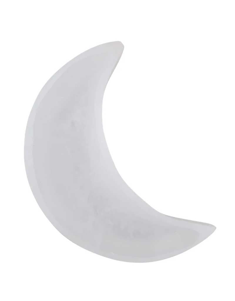 Selenite Moon Charging Plate 6&quot;