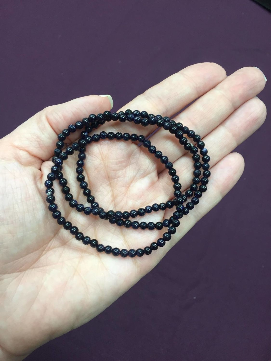 Blue Goldstone 4MM Bracelet