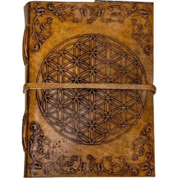 Flower of Life Leather 5&quot;x7&quot; Journal with Strap