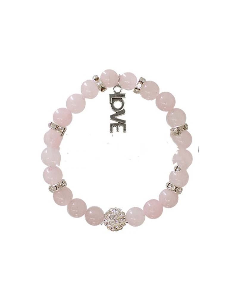 Love Charm Rose Quartz Bracelet