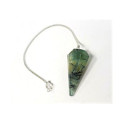 Prehnite Faceted Pendulum with Epidote