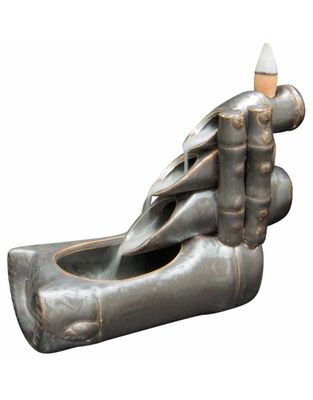 Ceramic Incense Holder Bamboo Backflow 7&quot;x5&quot;