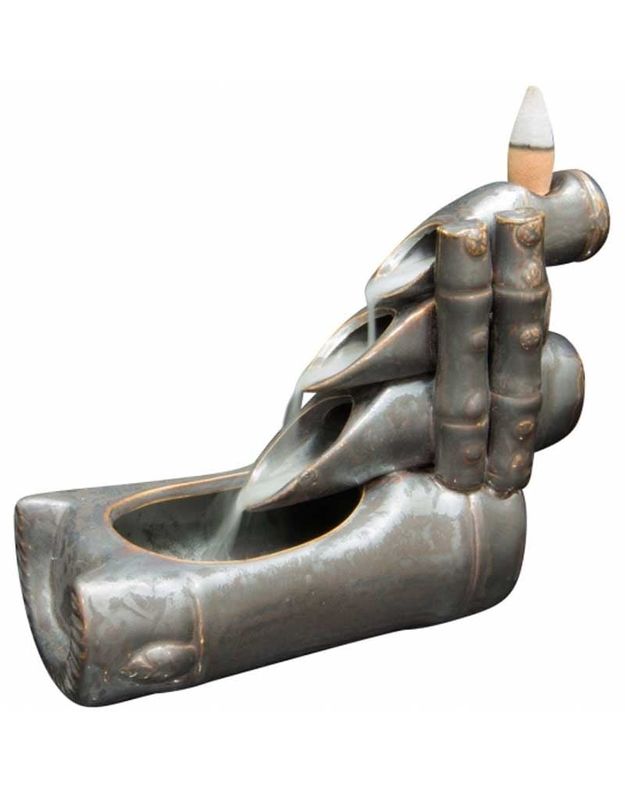 Ceramic Incense Holder Bamboo Backflow 7&quot;x5&quot;