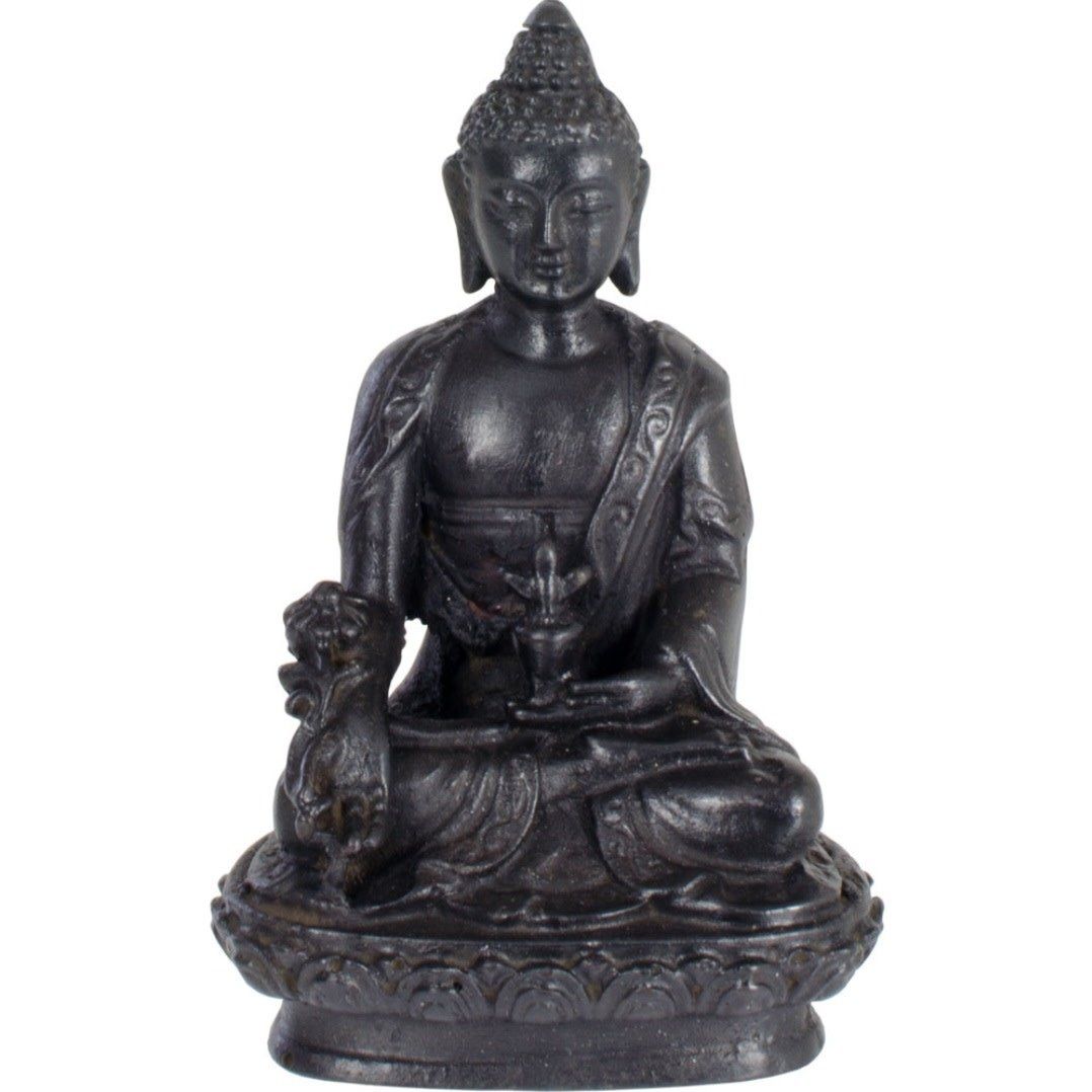 Medicine Buddha Statue Black  4&quot;