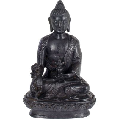 Medicine Buddha Statue Black  4"