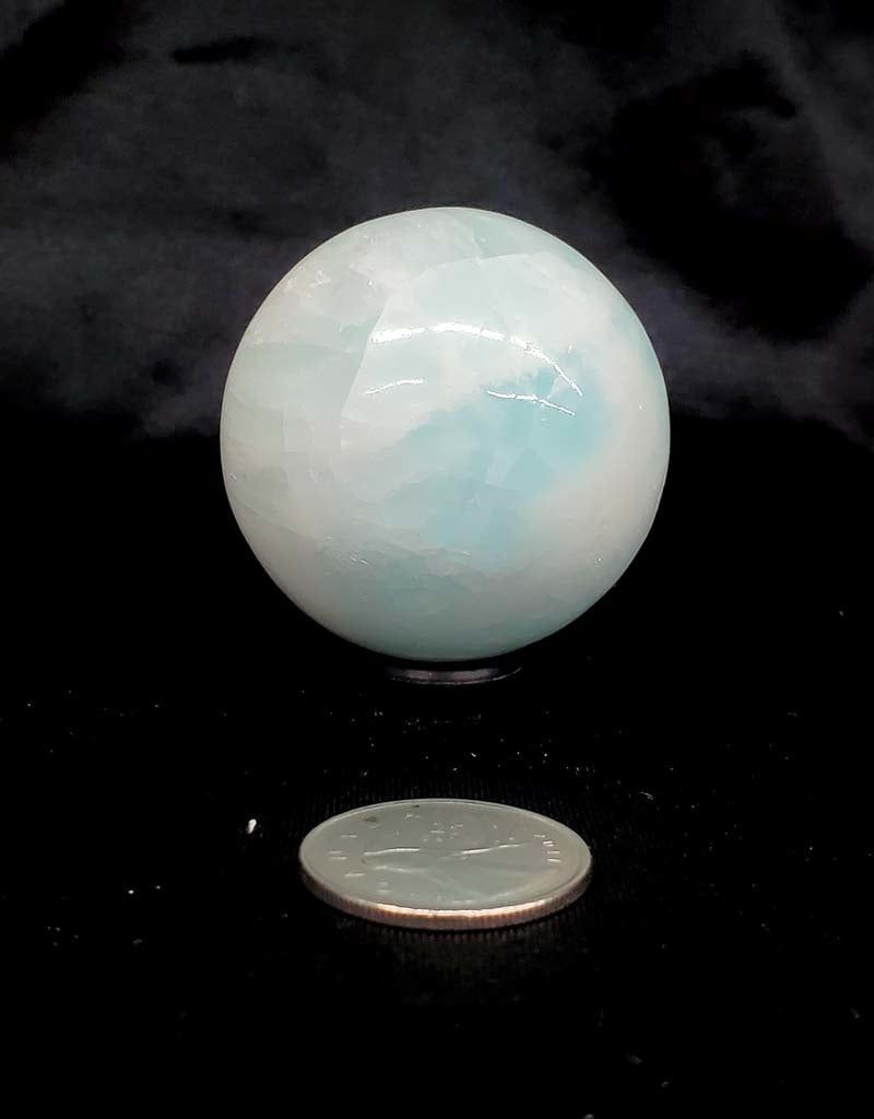 Caribbean Blue Calcite Sphere 2.5&quot;