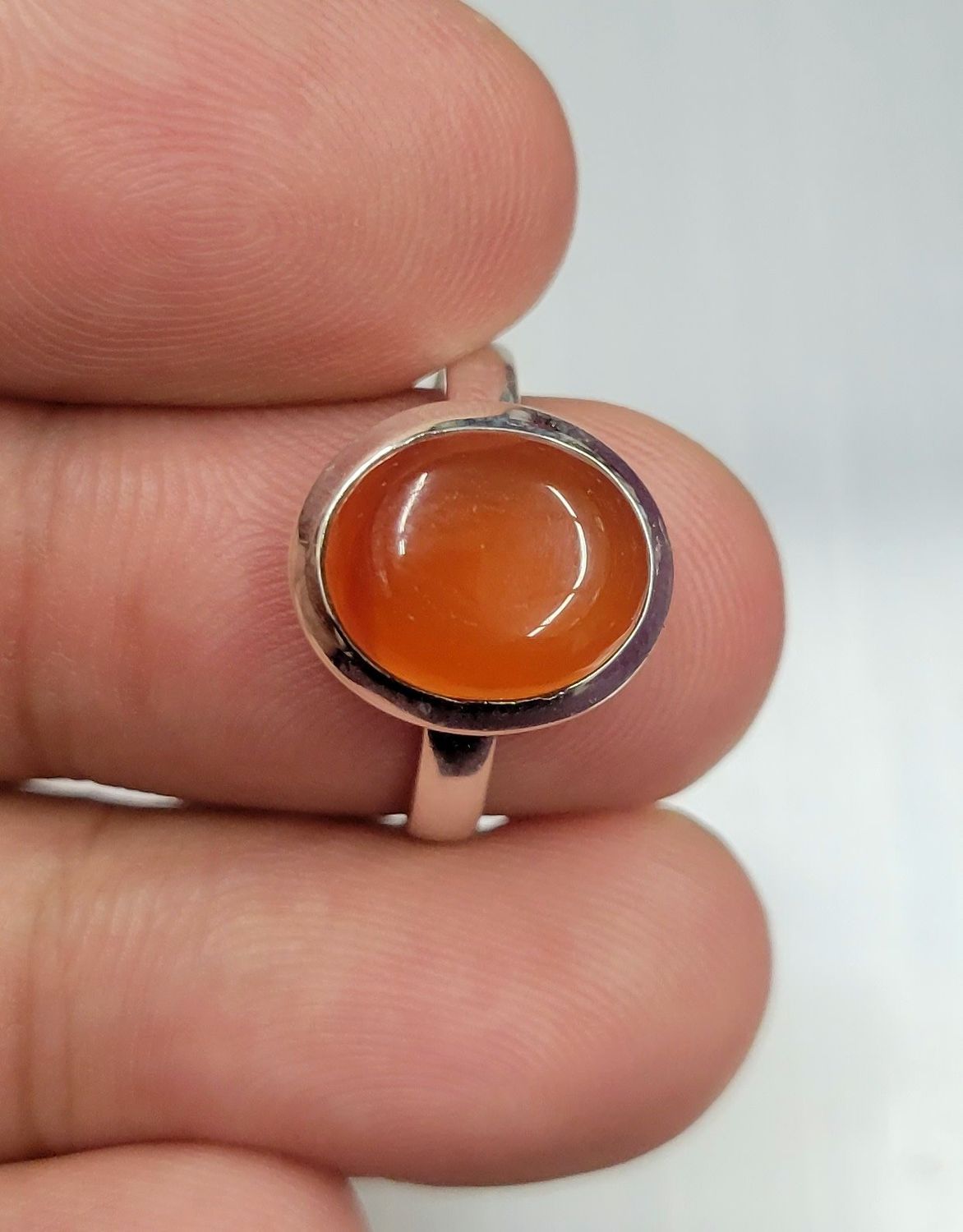 Carnelian Ring B - Size 9 Sterling Silver