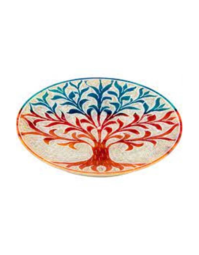 Soapstone Round Tree of Life Incense Burner - 4&quot;