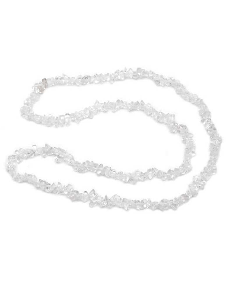 Clear Quartz 18&quot; Chip Necklace w Clasp