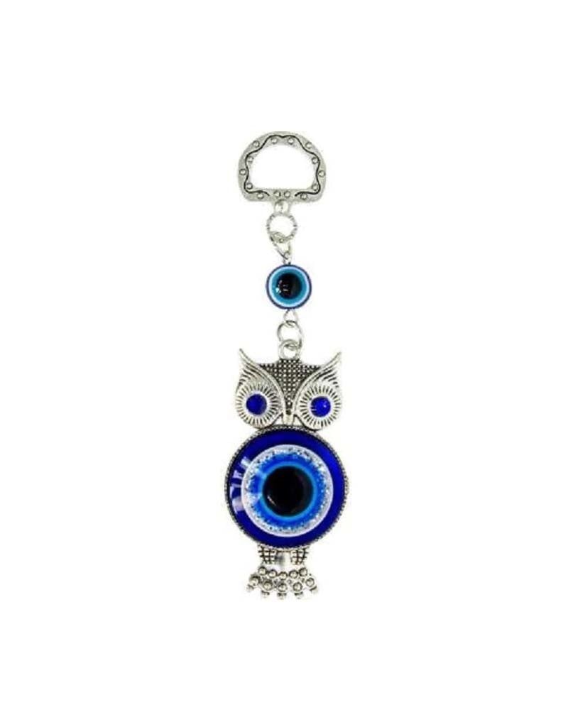 Owl Evil Eye Talisman w/ Gems 4&quot;