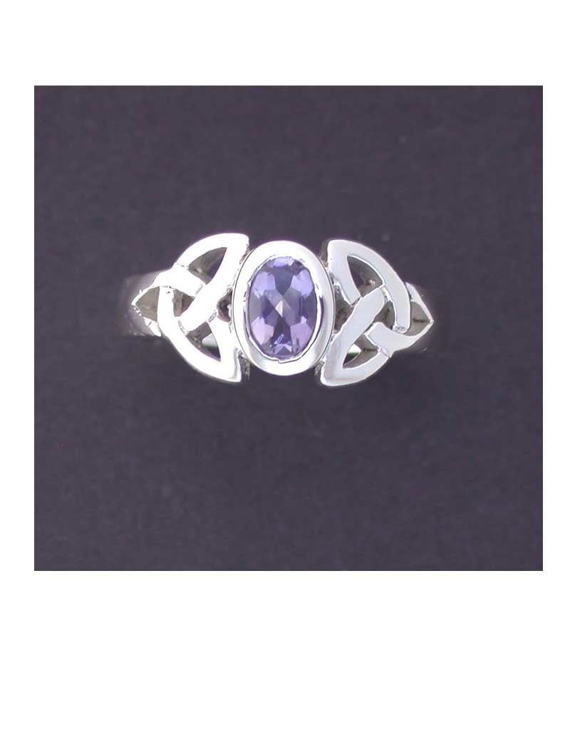 Celtic Knot with Iolite Ring - Size 5 Sterling Silver