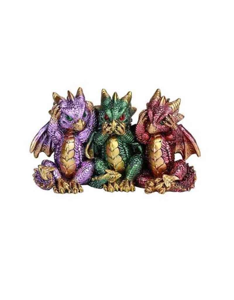 Dragons See Hear Speak No Evil Statue