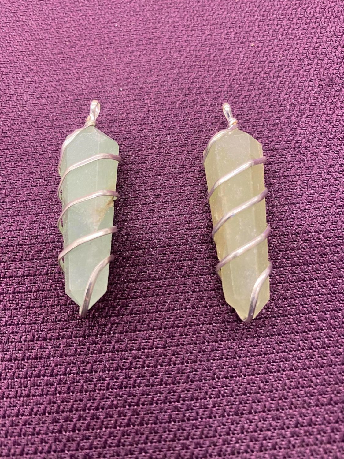 Green Aventurine Spiral Wrapped Pendant