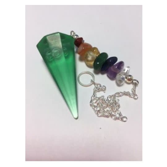 Green Obsidian / Gaia Stone Chakra Pendulum
