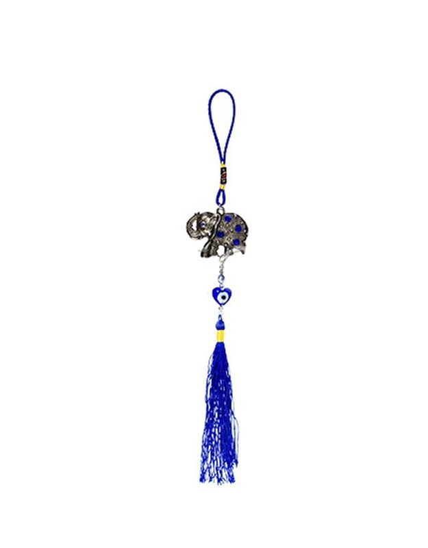 Evil Eye Elephant Talisman w/ Tassel 12&quot;