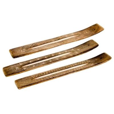 Assorted Wood Incense Holders Antique 10"