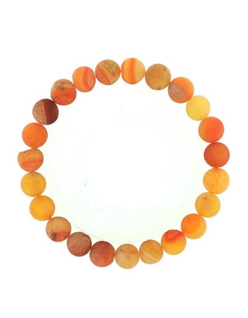 Druzy Agate Orange Bracelet 8mm