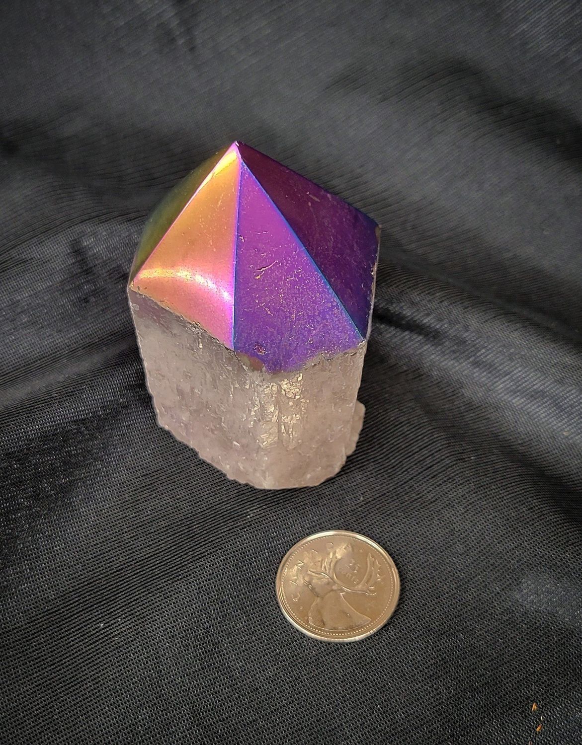 Rainbow Titanium Aura Quartz Point / Generator