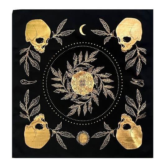 Tarot / Altar Cloth: Teeth &amp; Bone  22&quot; x 22&quot;