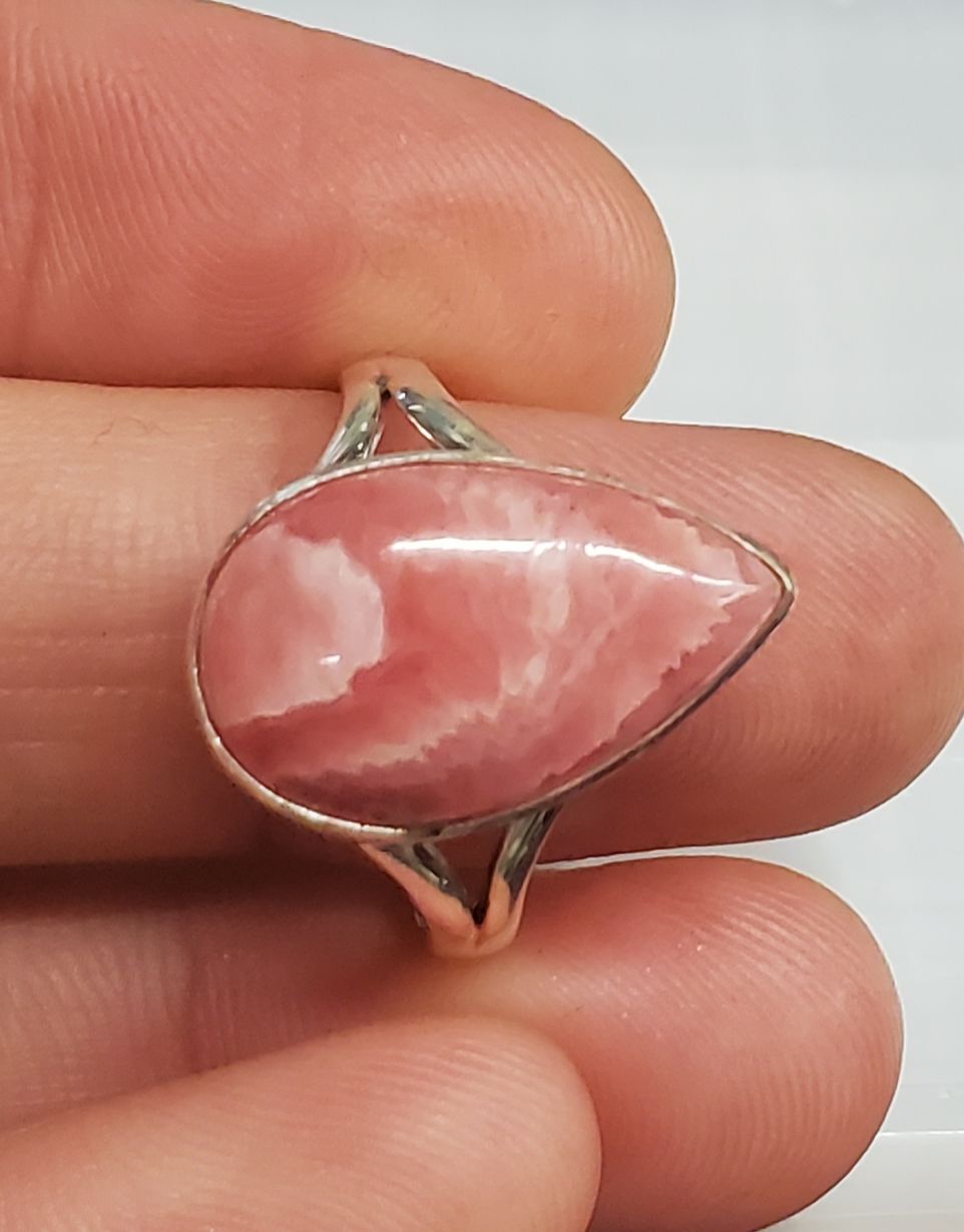 Rhodochrosite Ring C - Size 8 Sterling Silver
