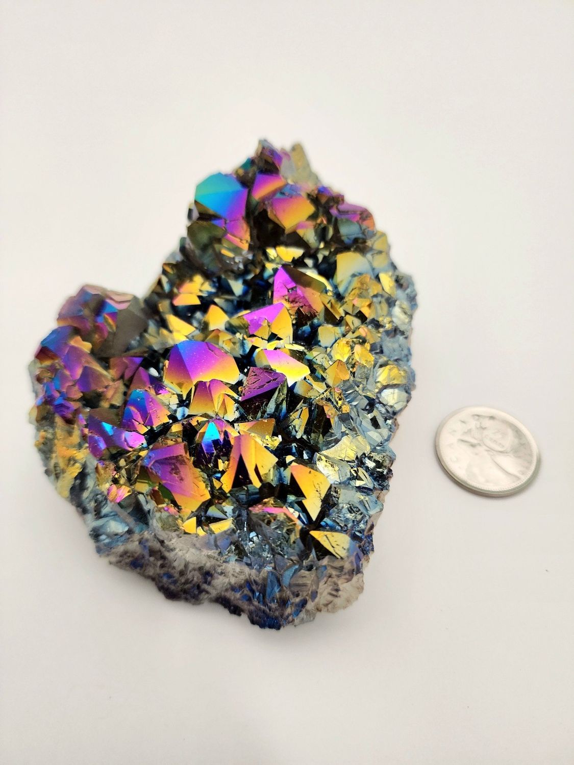 Rainbow Titanium Aura Amethyst Cluster  (Uruguay)