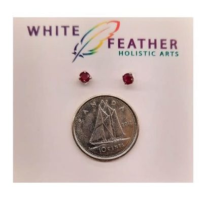 Ruby 3mm Sterling Silver Stud Earrings