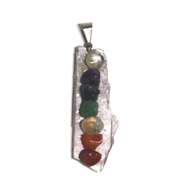 Lepidolite with 7 Chakras Pendant