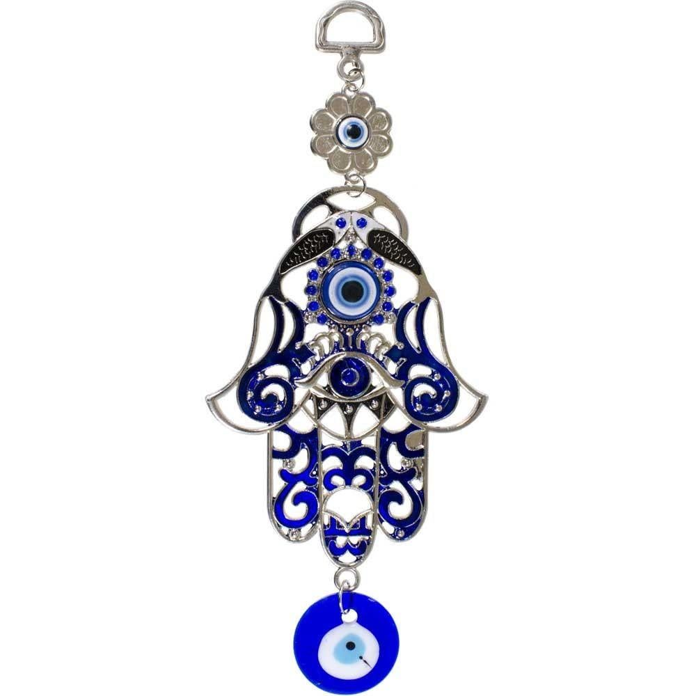 Painted Fatima Hand Evil Eye Talisman 8&quot;