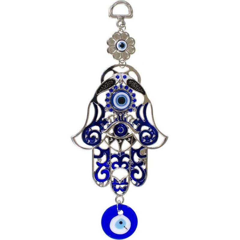 Painted Fatima Hand Evil Eye Talisman 8&quot;