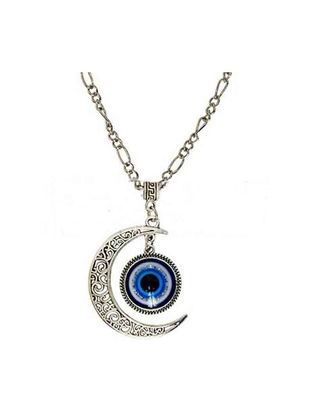Evil Eye Crescent Moon Necklace