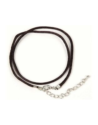 Black Silk Cord Necklace - 19&quot;