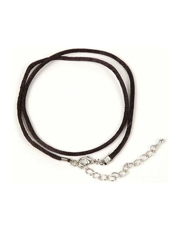 Black Silk Cord Necklace - 19&quot;