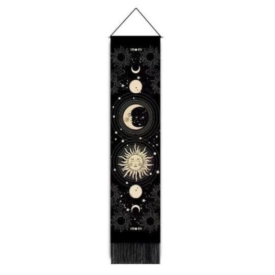 Long Celestial w Fringe Banner - 12.5&quot; X 51&quot;