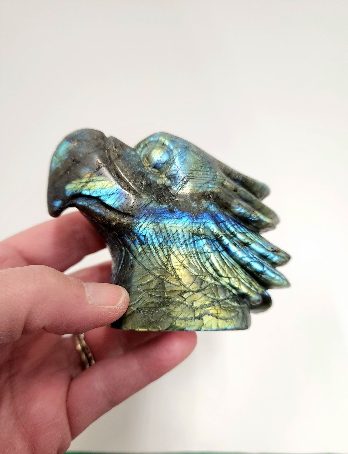 Labradorite Eagle Head Hand-Carved