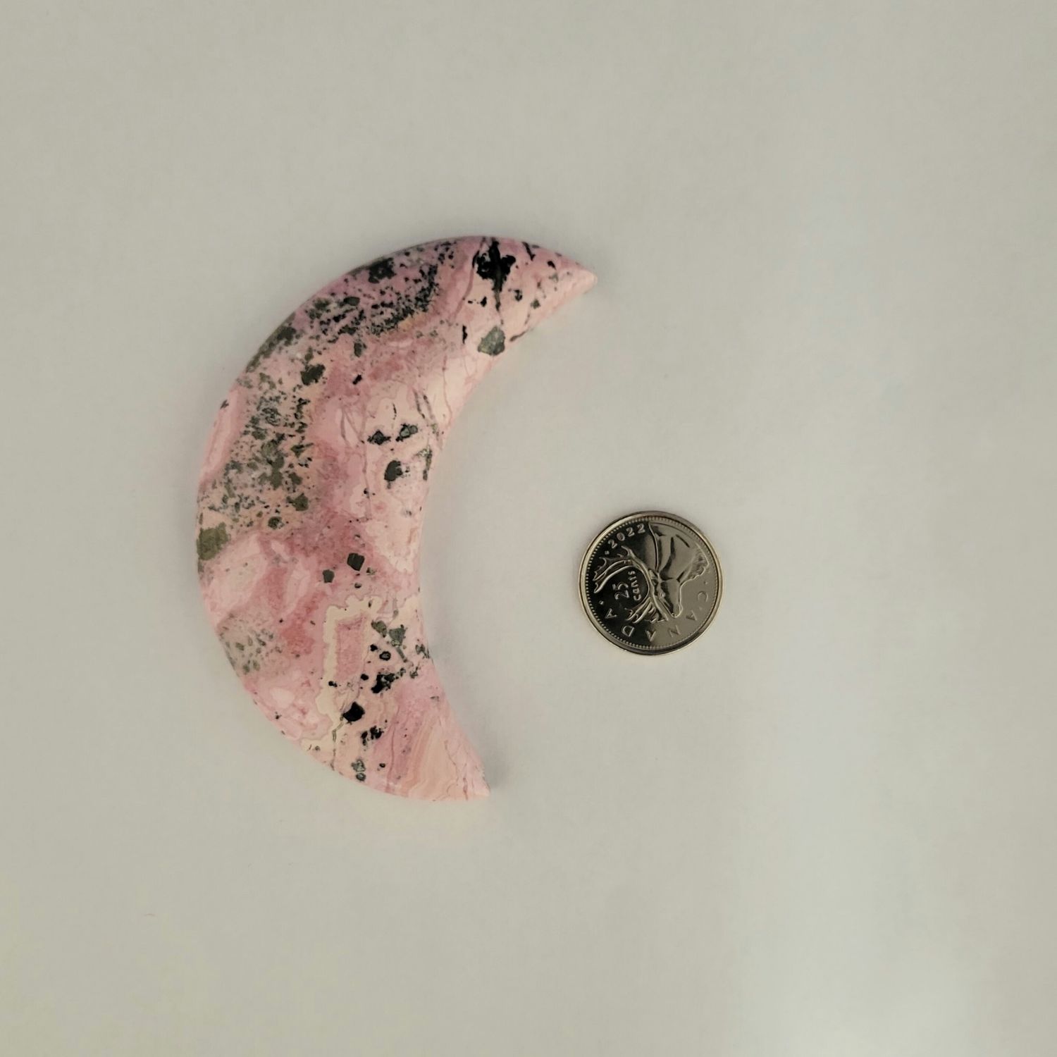 Rhodonite Moon 3.5&quot;