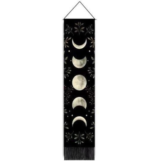 Floral &amp; Moon Phases Long Banner - 12.5&quot; X 51&quot;