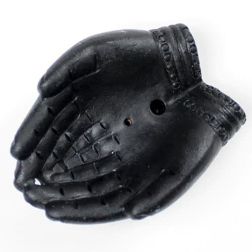 Ceramic Incense Holder - God&#39;s Hands - Black 3.5&quot;