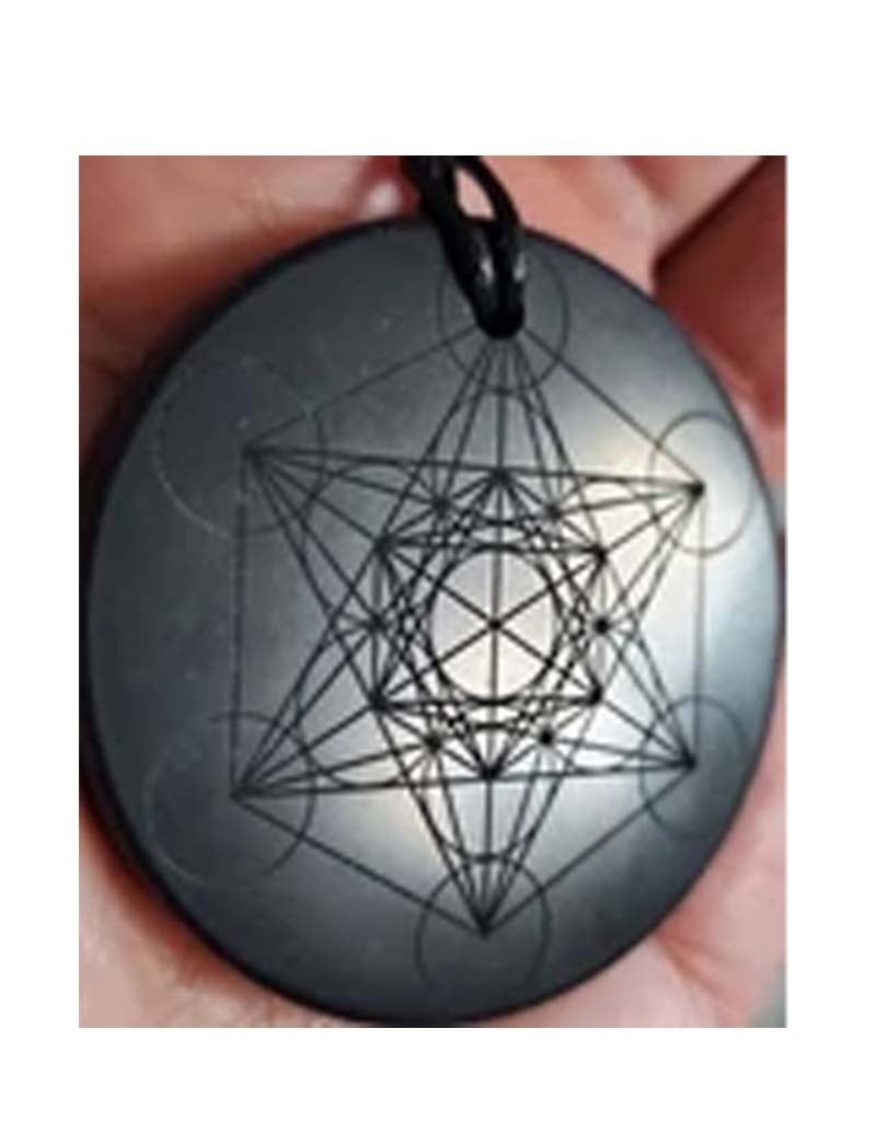 Shungite: Metatron&#39;s Cube Necklace Pendant